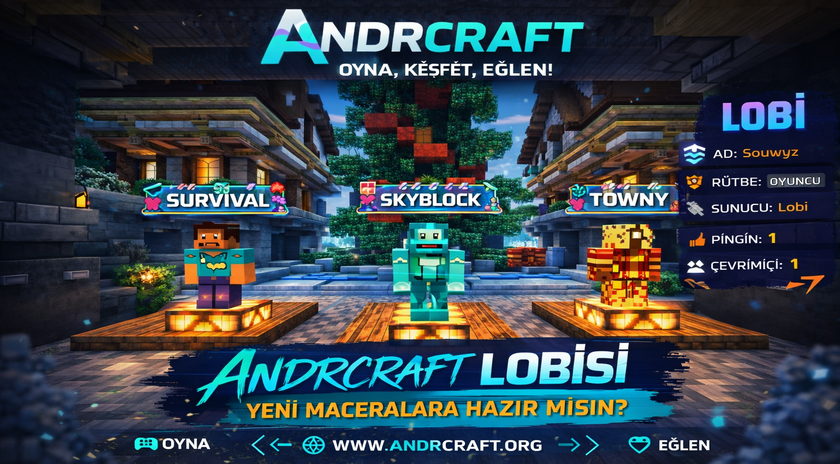 AndrCraft Sunucumuzun Büyük Açılışı Yaklaşıyor!